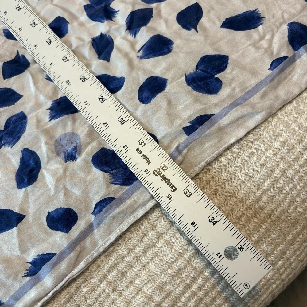 Scoop 100% Silk Scarf Square Blue White Coastal Vacation Resort Cruise